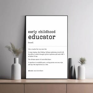 Early childhood educator definition digital print | Dictionary style wall art | Printable A4 digital download | Minimalist decor | Daycare