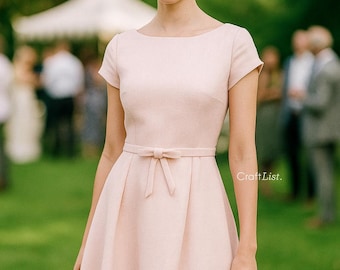 Classic Bridesmaid Dress, Wedding Guest Gown, Formal Evening Dress, Business Attire for Women