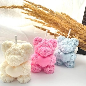 BULK Baby shower gift, teddy bear candle, christening favors, candle gift, party candle gift, party favor, guest gift, newborn gift