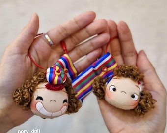 Handmade Korean Doll Keychain | Hanbok Ribbon Accessory
