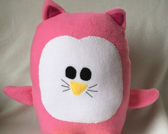 Kitty Penguin Plush / Add Personalization / Gift / Penguin Pillow Pal / Handmade Plushie / Baby Safe