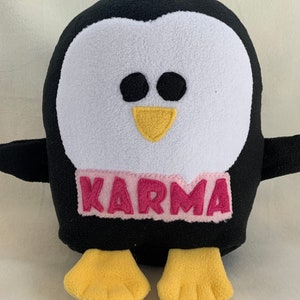Black Penguin Plush / Add Personalization / Gift / Penguin Pillow Pal / Handmade Plushie / Baby Safe image 4