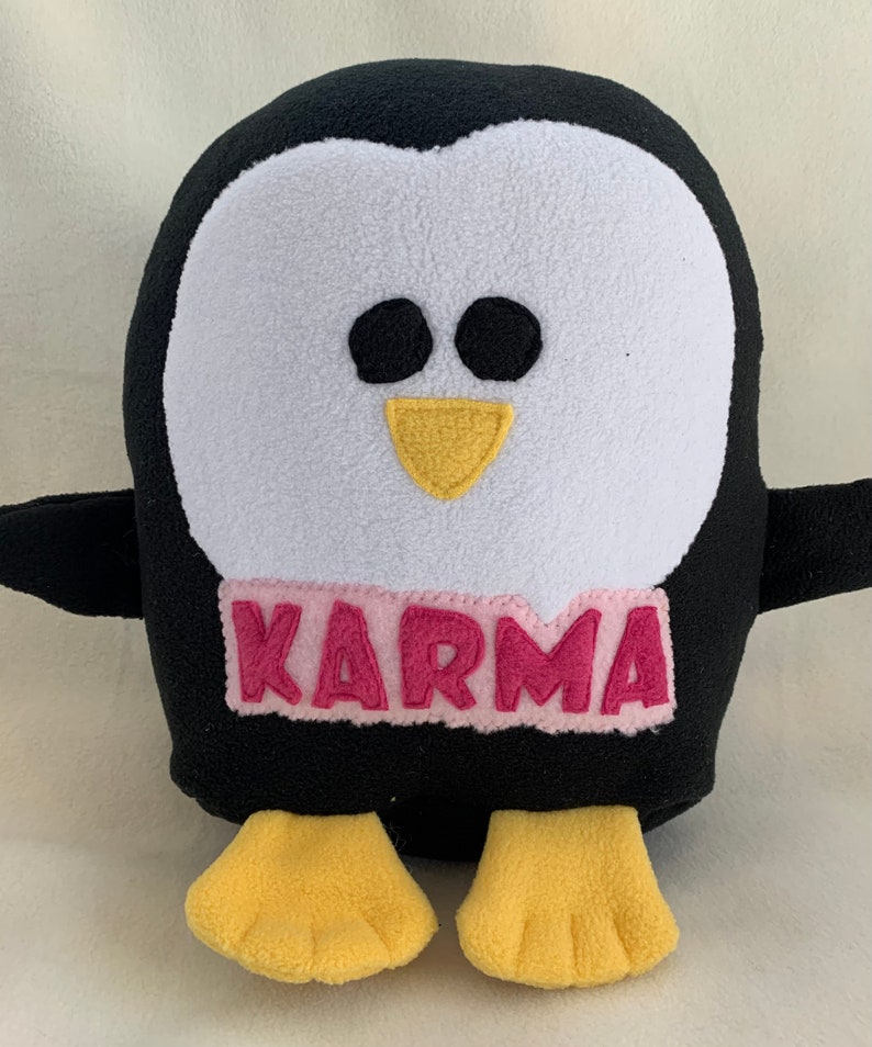 Black Penguin Plush / Add Personalization / Gift / Penguin Pillow Pal / Handmade Plushie / Baby Safe image 4