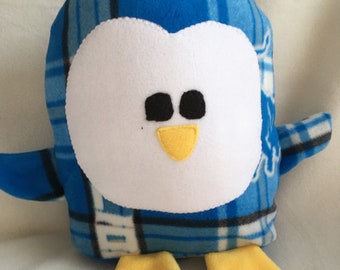 Detroit Lions Penguin Plush / Add Personalization / Gift / Penguin Pillow Pal / Handmade Plushie / Baby Safe