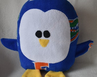 Plush University of Florida Gators Penguin / Add Personalization / Gift / Penguin Pillow Pal / Handmade Plushie / Baby Safe