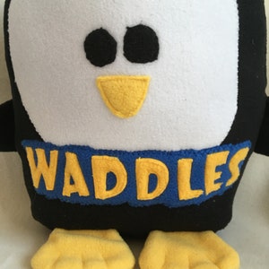 Black Penguin Plush / Add Personalization / Gift / Penguin Pillow Pal / Handmade Plushie / Baby Safe image 2