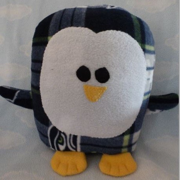 Seattle Seahawks Penguin Plush / Add Personalization / Gift / Penguin Pillow Pal / Handmade Plushie / Baby Safe