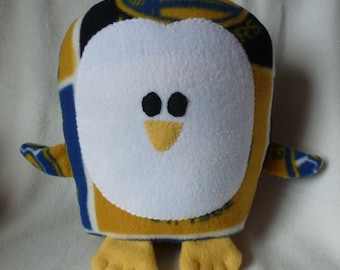 Golden State Warriors Penguin Plush / Add Personalization / Gift / Penguin Pillow Pal / Handmade Plushie / Baby Safe