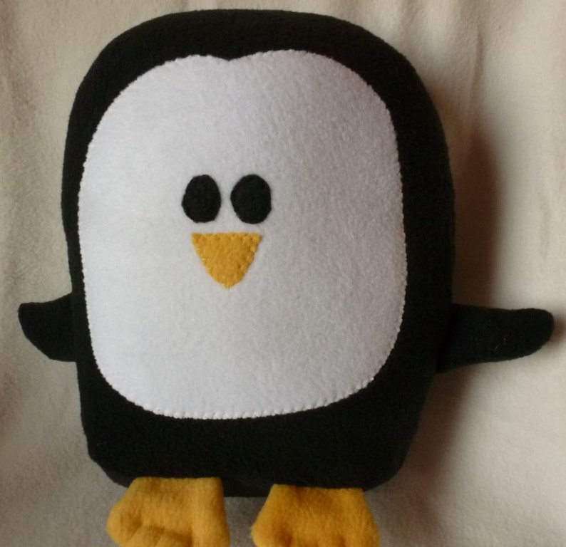 Black Penguin Plush / Add Personalization / Gift / Penguin Pillow Pal / Handmade Plushie / Baby Safe image 1