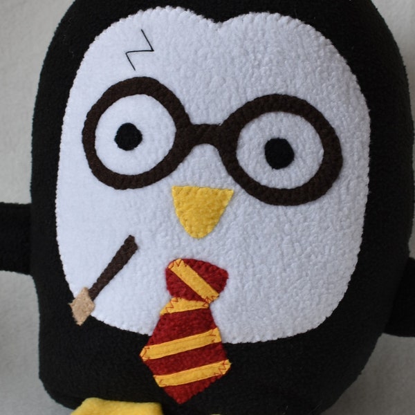 Round Glasses Penguin Plush / Add Personalization / Gift / Penguin Pillow Pal / Handmade Plushie / Baby Safe