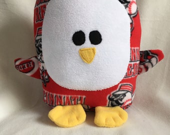 Cincinnati Reds Penguin Plush / Add Personalization / Gift / Penguin Pillow Pal / Handmade Plushie / Baby Safe