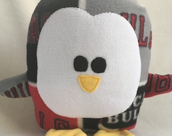 Chicago Bulls Penguin Plush / Add Personalization / Gift / Penguin Pillow Pal / Handmade Plushie / Baby Safe