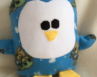 Baby Yoda Print Penguin Plush / Add Personalization / Gift / Penguin Pillow Pal / Handmade Plushie / Baby Safe