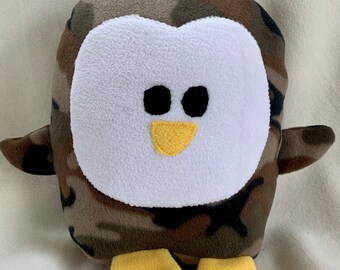 Army Camouflage Penguin Plush / Add Personalization / Gift / Penguin Pillow Pal / Handmade Plushie / Baby Safe