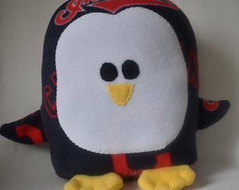 Cleveland Indians Baseball Penguin Plush / Add Personalization / Gift / Penguin Pillow Pal / Handmade Plushie / Baby Safe