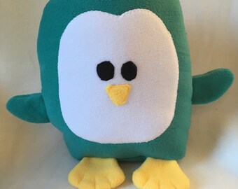Teal Penguin Plush / Add Personalization / Gift / Penguin Pillow Pal / Handmade Plushie / Baby Safe