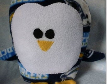 San Diego Chargers Penguin Plush / Add Personalization / Gift / Penguin Pillow Pal / Handmade Plushie / Baby Safe