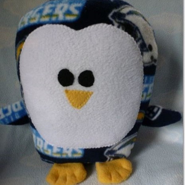 San Diego Chargers Penguin Plush / Add Personalization / Gift / Penguin Pillow Pal / Handmade Plushie / Baby Safe