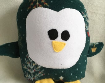 Christmas Tree Holiday Penguin Plush / Add Personalization / Gift / Penguin Pillow Pal / Handmade Plushie / Baby Safe