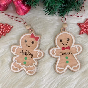 Cute Gingerbread Christmas Ornament, 3D Customized Cookie Ornament Gift for Christmas, Personalized Gingerbread Ornament Kids Ornaments
