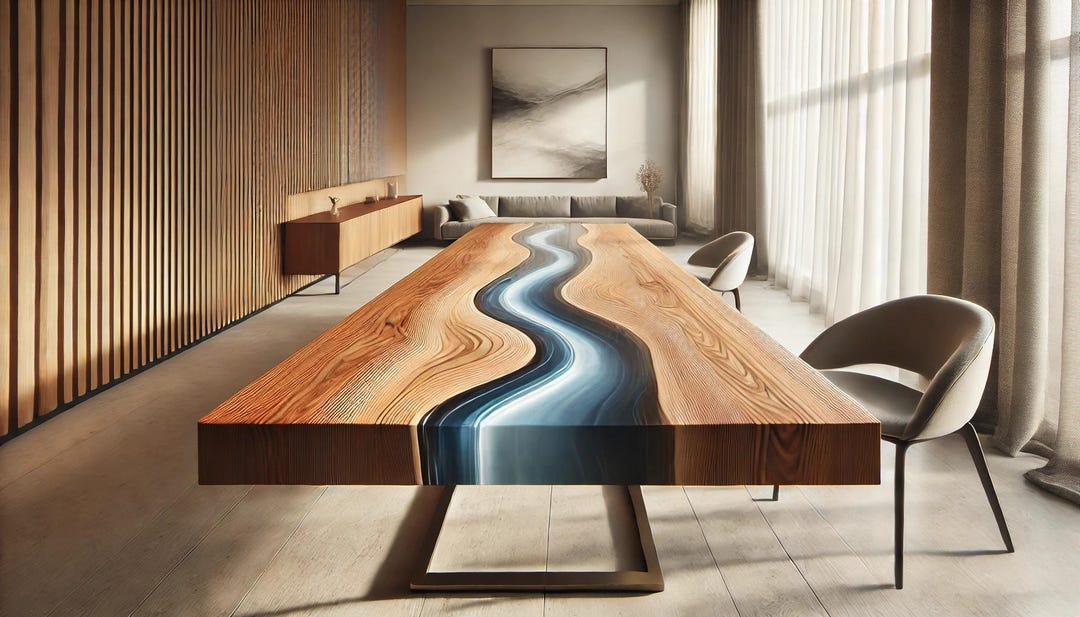 Custom Epoxy Resin Table, Handmade Wooden Table, Choose Your Size ...