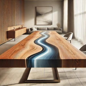 Table personnalisée en résine époxy, table en bois faite main, taille et design au choix