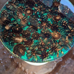 Rustic Epoxy Resin Coffee Table - Modern Sofa Table with Unique Style Home Decor
