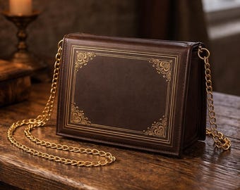 Vintage Medieval Book Clutch Purse, Gothic Novel Crossbody Bag, Dark Academia Handbag, Literary Shoulder Bag Retro Book Lover Gift for Women
