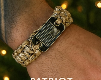 USA Flag Paracord Bracelet – Tactical Survival Gift for Men, Veteran Jewelry