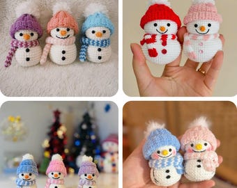 Wzór na szydełkowego bałwana świątecznego w formacie PDF – łatwy samouczek wykonania ozdoby świątecznej amigurumi – natychmiastowe pobranie cyfrowe