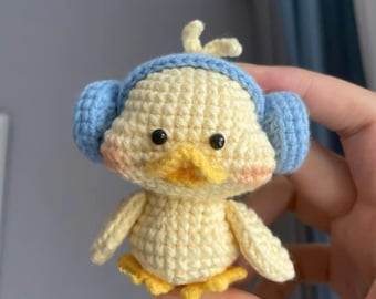 Cute Duckling with Earmuffs Crochet Pattern PDF, Amigurumi Winter Bird Tutorial, Kawaii Plush Doll, Easy Beginner-Friendly Crochet Pattern