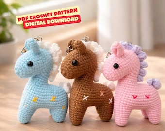 Crochet Horse Keychain Pattern – Beginner Amigurumi (PDF Download)