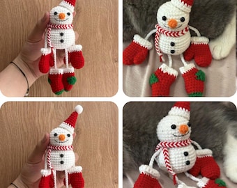 Snowman Crochet Pattern, Christmas Crochet Pattern, Christmas Snowman Doll Crochet, Winter Holiday Decor, Hanging Christmas Tree Crochet