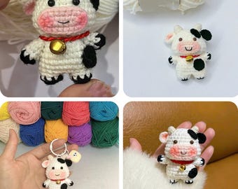 Patrón de vaca a crochet en PDF: tutorial de vaca amigurumi, animal de crochet, descarga instantánea