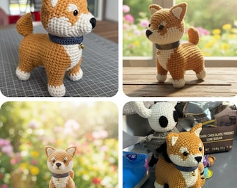柴犬のかぎ針編みパターン – リバーシブルあみぐるみパターン (PDF