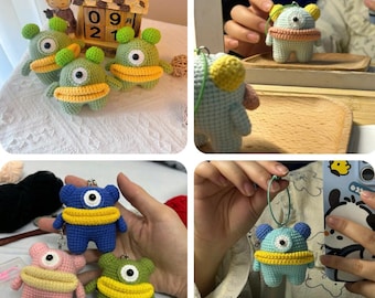 Schema per portachiavi mostro all'uncinetto / Peluche ciclopesce amigurumi (download PDF)