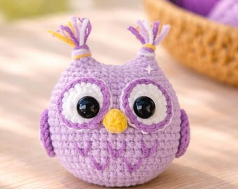 Cute Owl Amigurumi Crochet Pattern PDF, Colorful Mini Owls Set, Kawaii Animal Crochet Tutorial, Digital Download