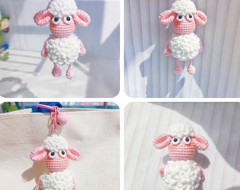 Little Sheep Crochet PDF Pattern, Cute Sheep Amigurumi Tutorial, Easy Bag Charm Crochet, Animal Decoration Gift Idea, Bag Charm Crochet