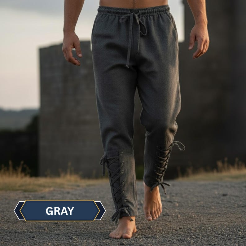 White Medieval Lace-up Pants – Viking Renaissance Trousers for Men - Etsy
