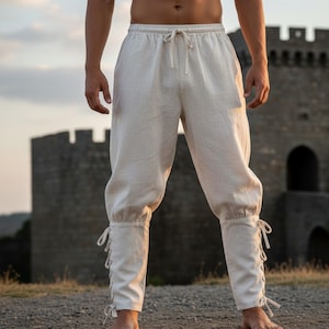 Pantalon Médiéval Hagen Naturel - Vêtements Médiévaux Et Vikings