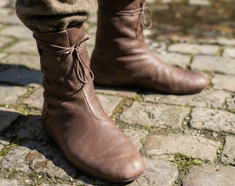 Ręcznie robione buty LARP dla mężczyzn w stylu średniowiecznym – buty cosplay w stylu wikingów i renesansu