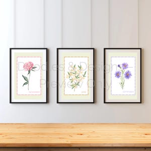 June Birth Flower Wall Art – Cream Honeysuckle Print | 3:2 Ratio Digital Download