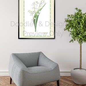 May Birth Flower Wall Art – White Lily of the Valley Print | 3:2 Ratio Digital Download | Monthly Floral Collection