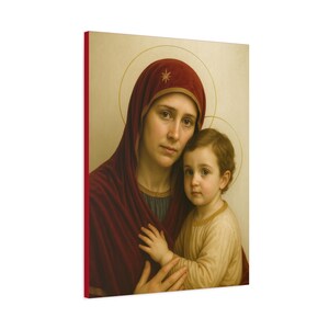 Madonna and Child Matte Canvas: Christian Religious Wall Art