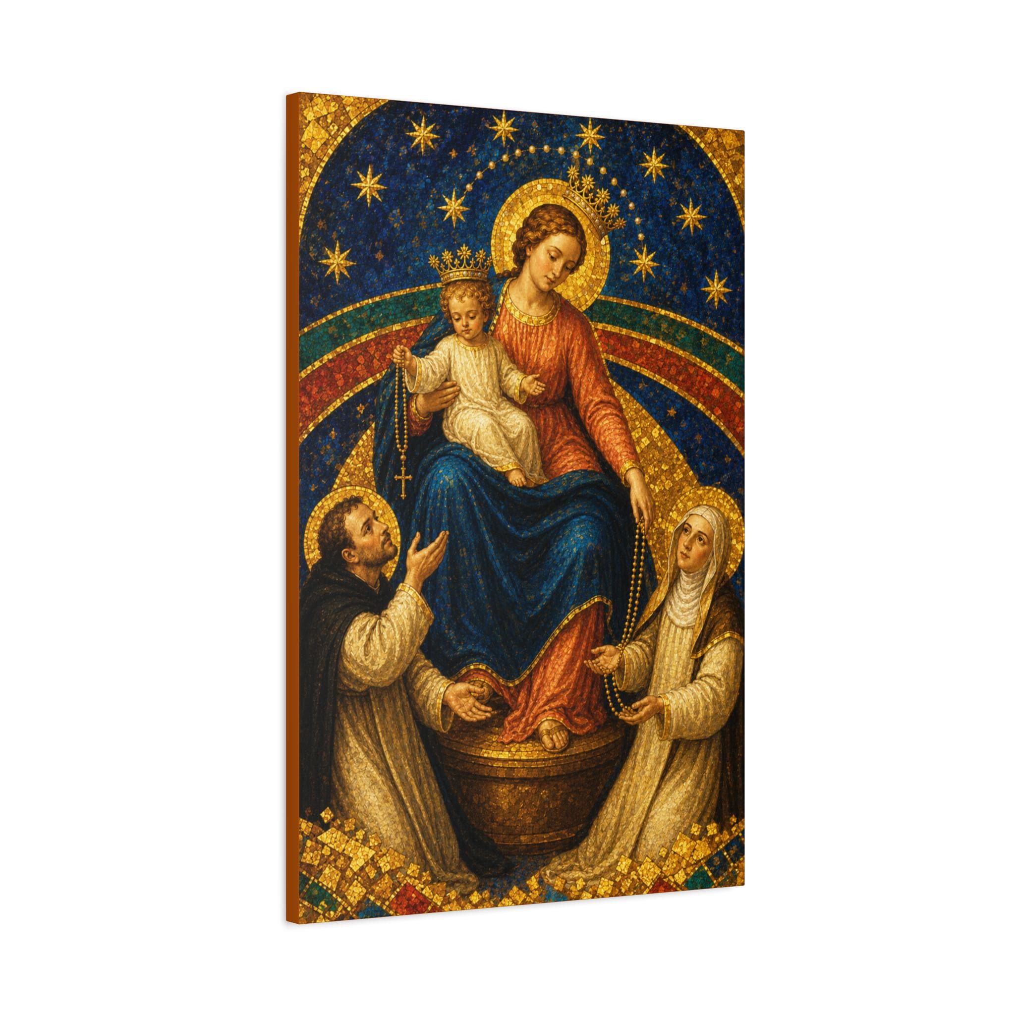 Our Lady of the Rosary of Pompei Canvas - AURUM SACRUM Marian Catholic ...