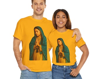 Nuestra Señora de Guadalupe - Camiseta unisex de algodón grueso (9 colores)