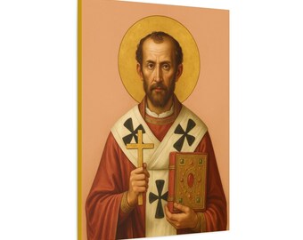 Saint John Chrysostom Canvas - Church Father and Doctor, Religious Icon