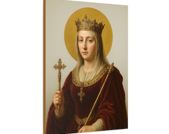 Lienzo de Santa Isabel de Castilla - Reina de España, Icono Religioso