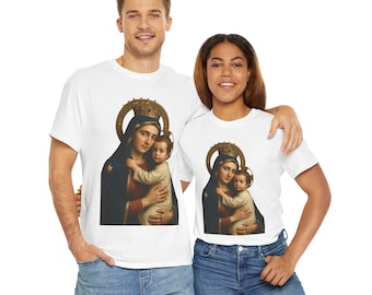 Nuestra Señora del Monte Carmelo - Camiseta unisex de algodón grueso (9 colores)