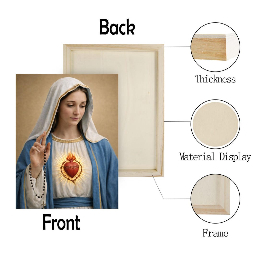 Religious Icon Our Lady of the Rosary Wood Print 12″×16″ – Catholic Art ...